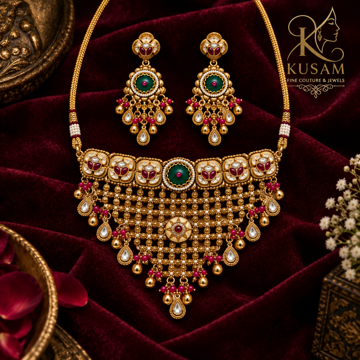 Ruby Emerald Heritage Necklace Se thumbnail 2
