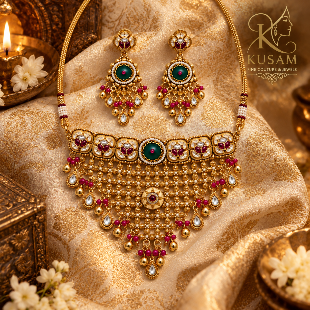 Ruby Emerald Heritage Necklace Se thumbnail 3