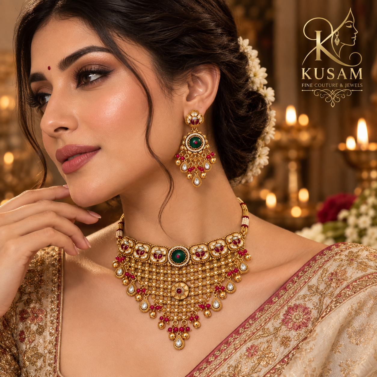 Ruby Emerald Heritage Necklace Se thumbnail 4