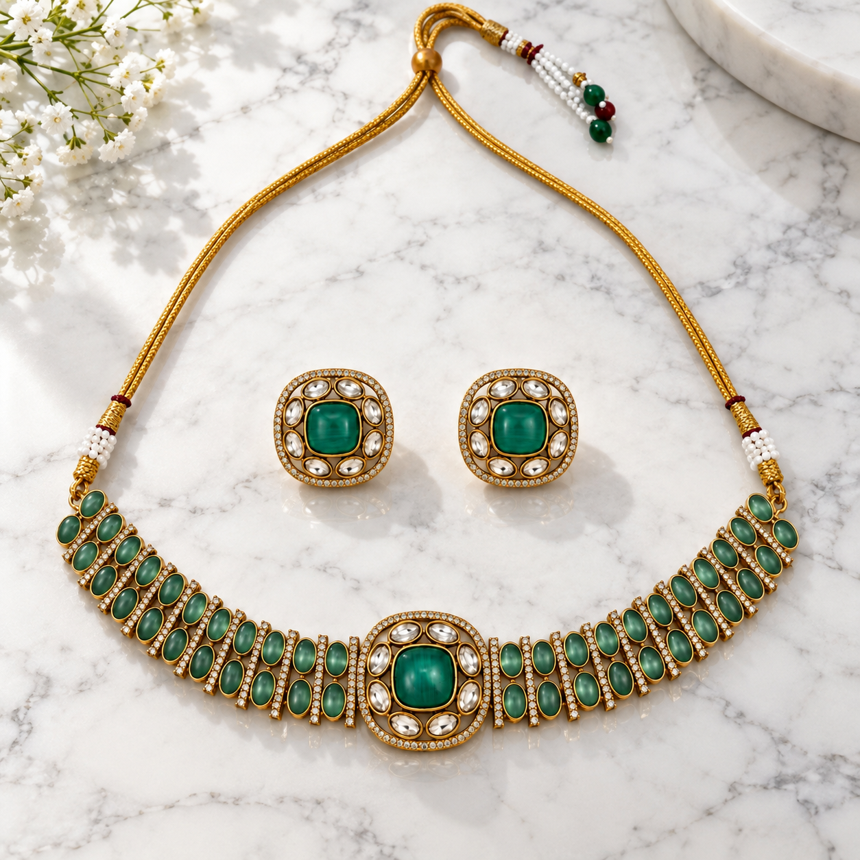 Emerald Classic Necklace Set