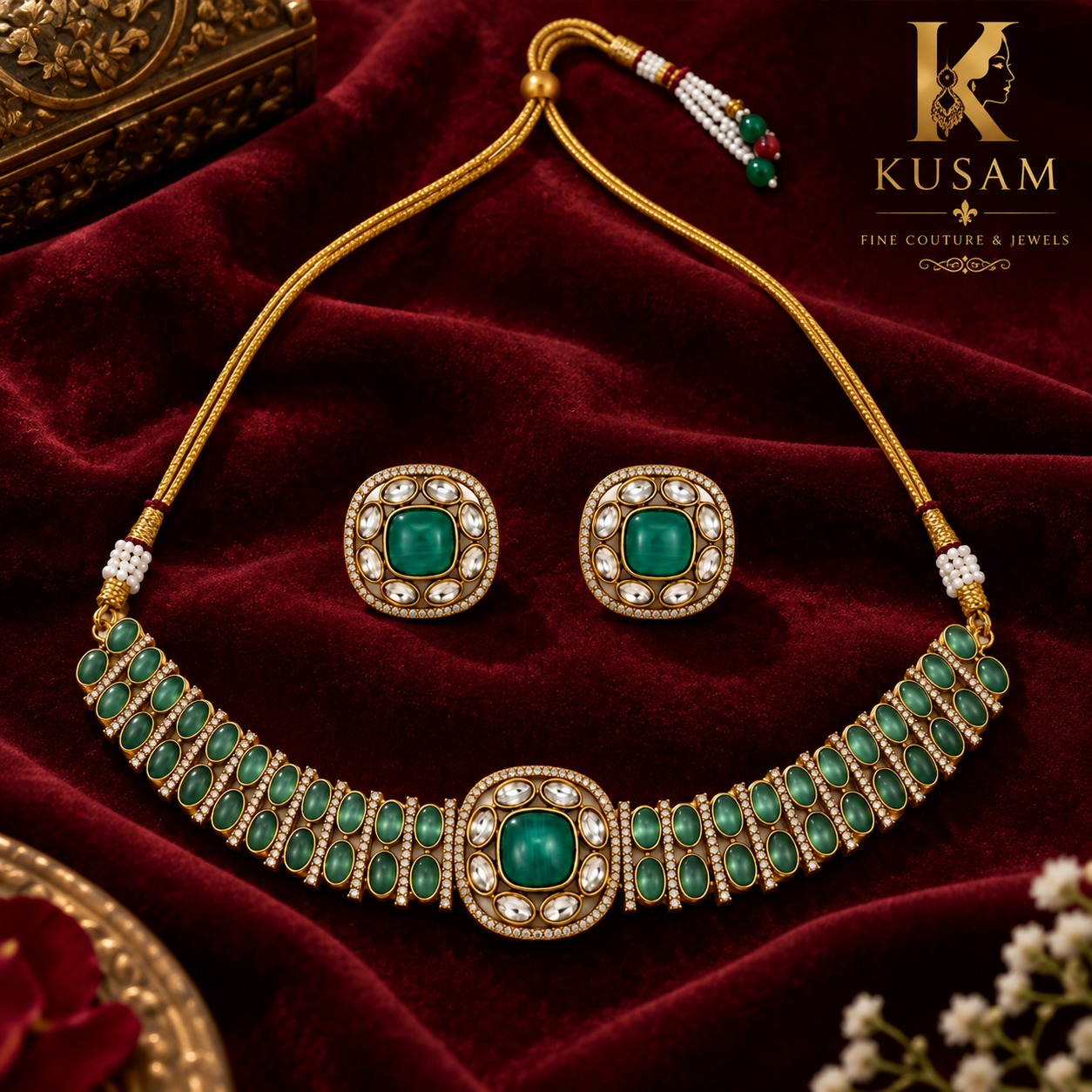 Emerald Classic Necklace Set thumbnail 2
