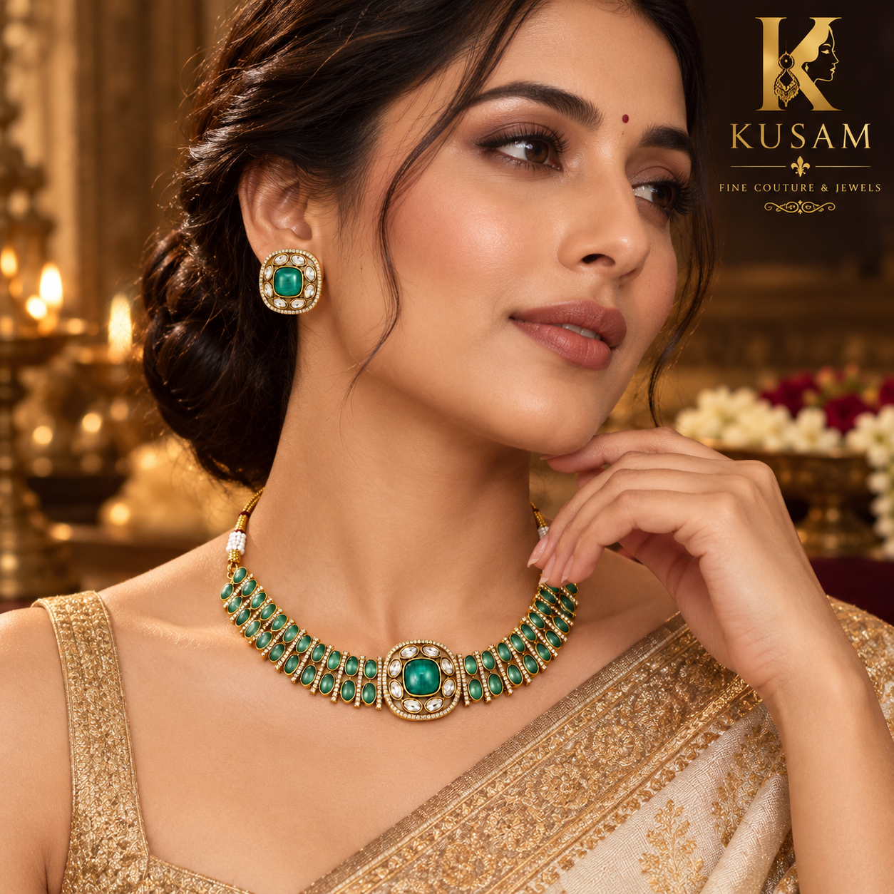 Emerald Classic Necklace Set thumbnail 4