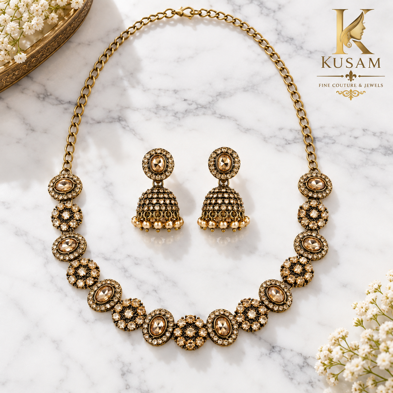 Golden Bloom Necklace Set