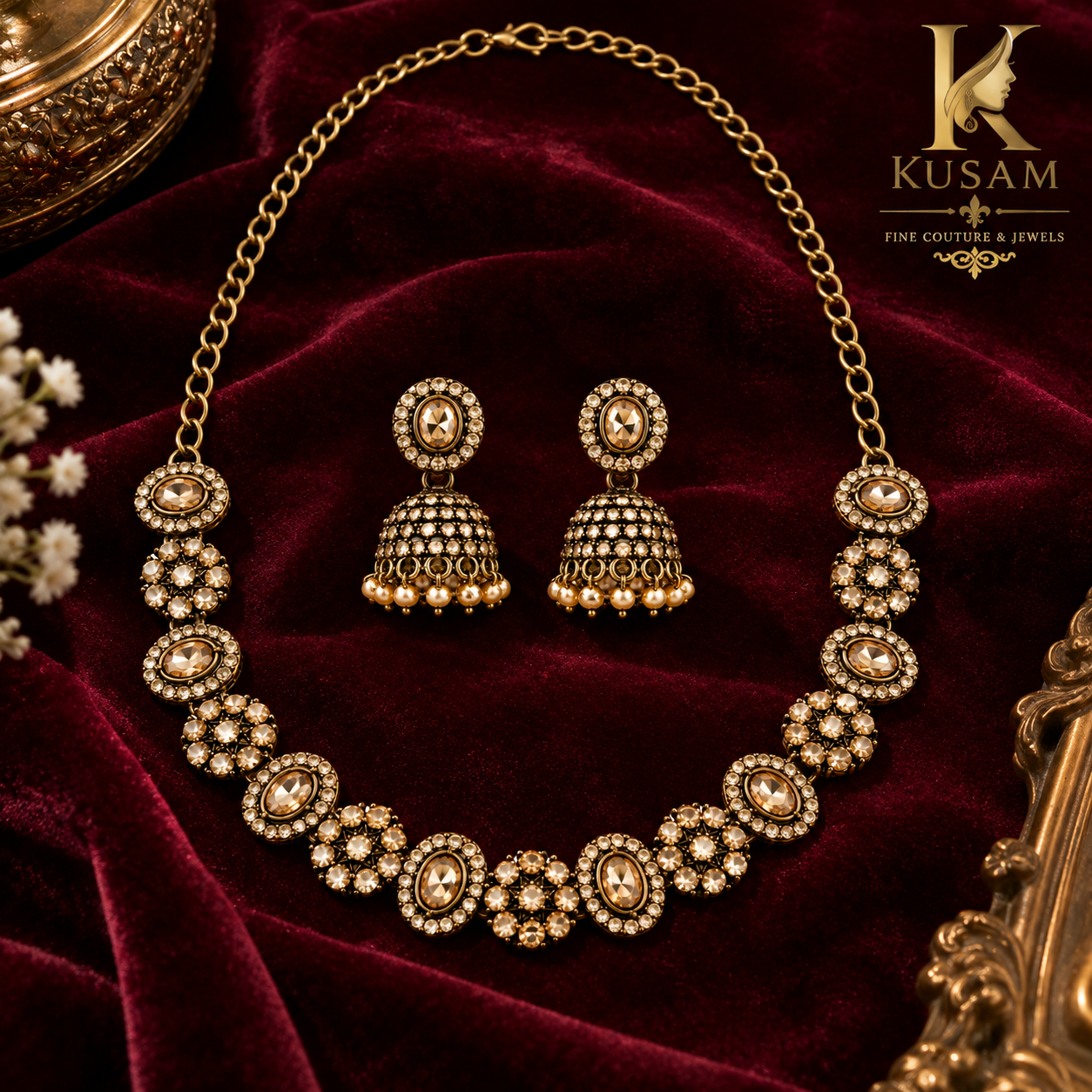 Golden Bloom Necklace Set thumbnail 3